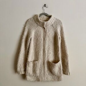 Free People Fuzzy Button Up Cardigan Womens Size S Soft Cozy Boho Sweater
